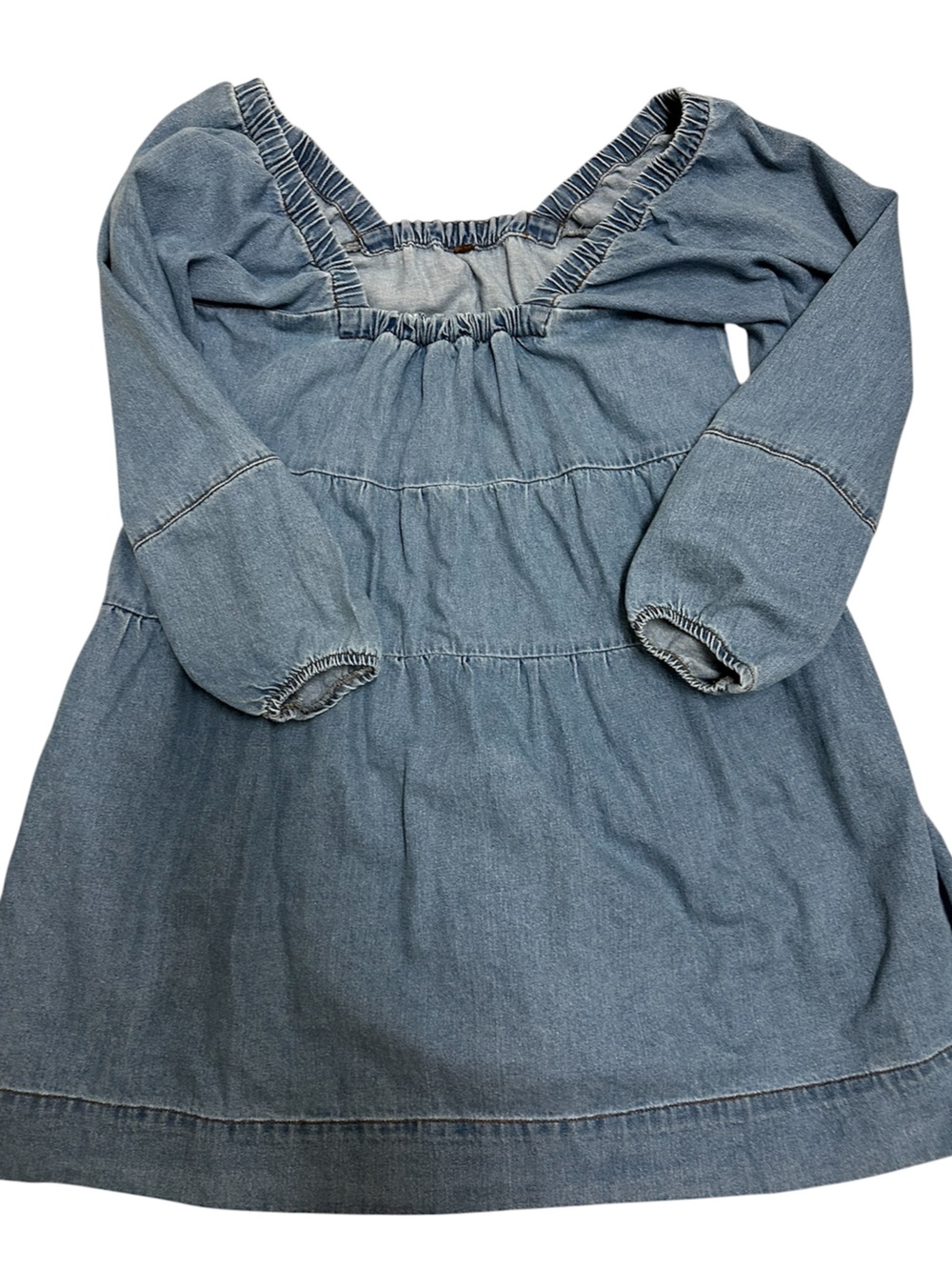 Free People Light Blue Denim Square-Neck Babydoll Dress - Picture 4 of 8